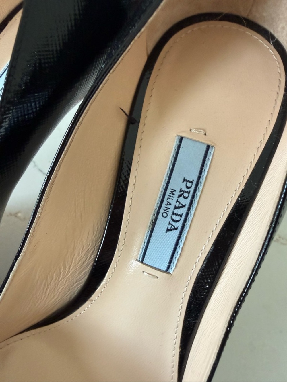 Prada Black Pointed-Toe Patent Leather Stiletto Pumps - Picture 5 of 5